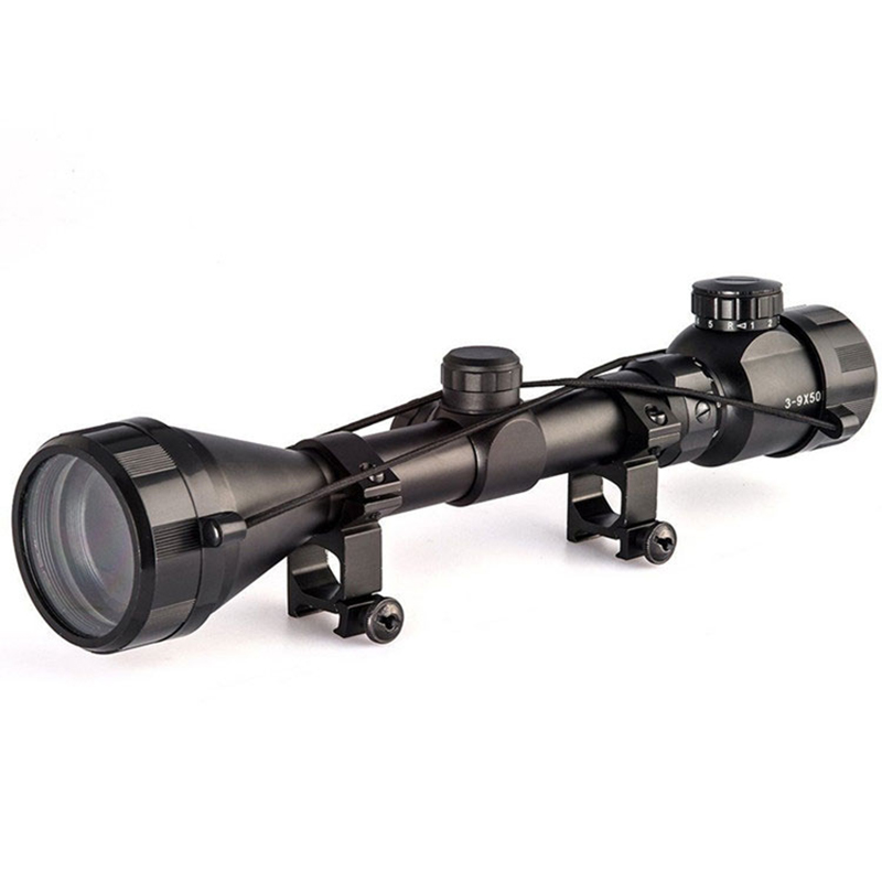 3-9x50 Misal Lingkup Berburu Taktis Penerangan Rgb Reticle Riflescope Air Soft Rifle