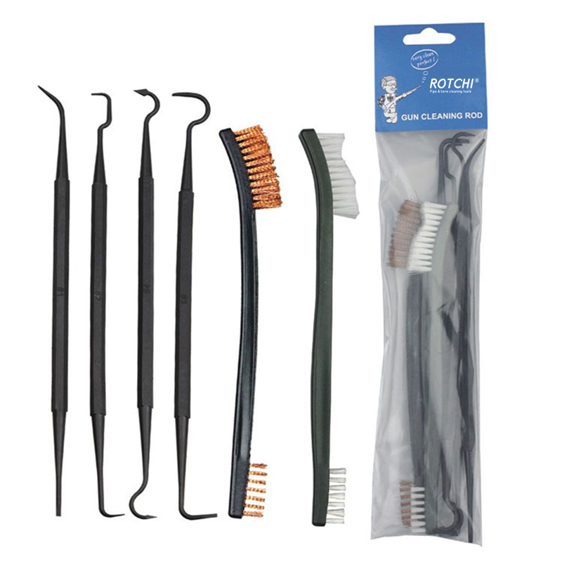 6 PCS Sikat Plastik lan Picks utawa Pancing Set