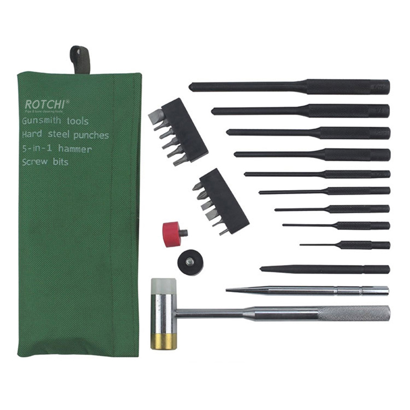 Kain Tas Gunsmith Punches Kit karo Pethel lan Screw Bits