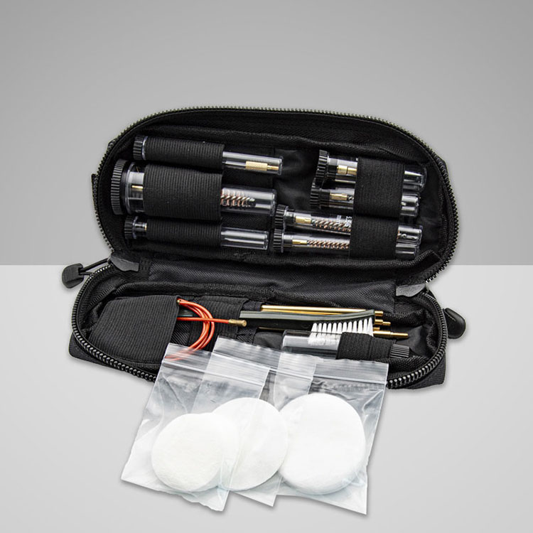 Molle System Gun Cleaning Kit kanggo Rifles .177cal. lan .223kal. karo 5 Cleaning Rod lan 1 Kabel Fleksibel
