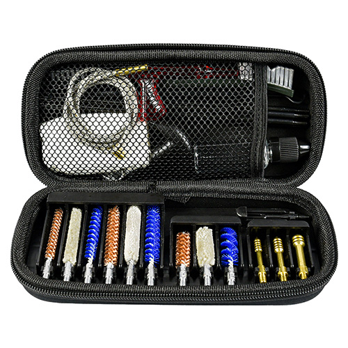 Rifle lan Handgun cleaning kit kalebu 3 ukuran (.22cal. .30cal. 9mm).