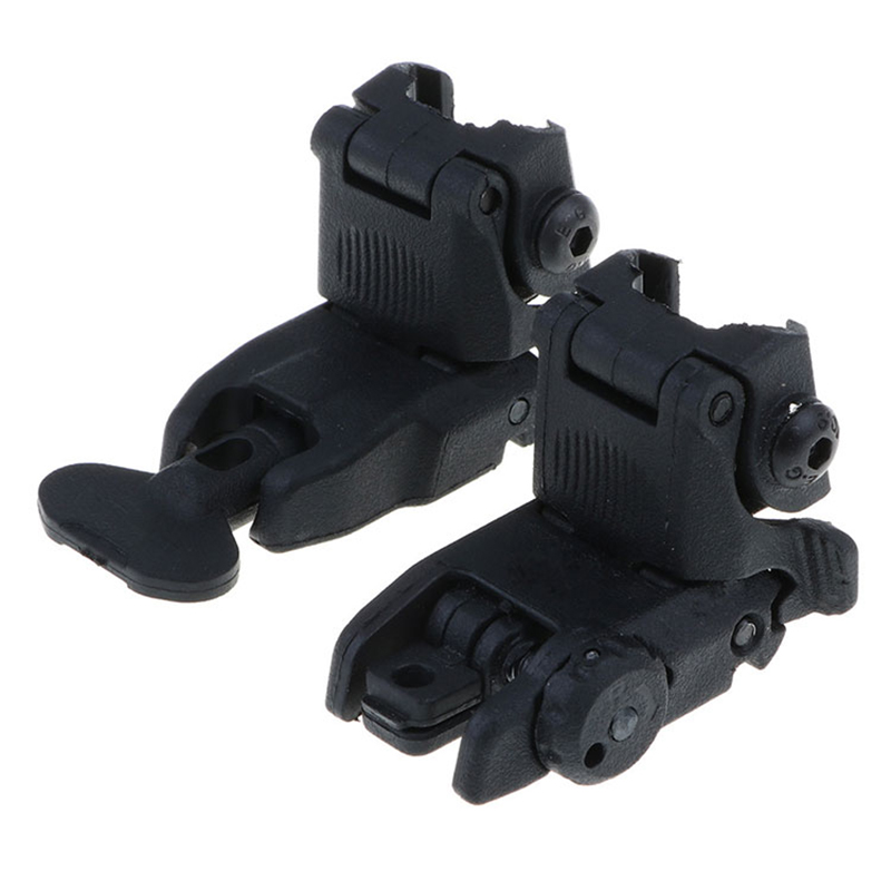 Sight Set Taktis Adjustable Flip munggah Ngarep mburi Sight Transisi Rapid Backup Besi Scope Mounts lan Aksesoris
