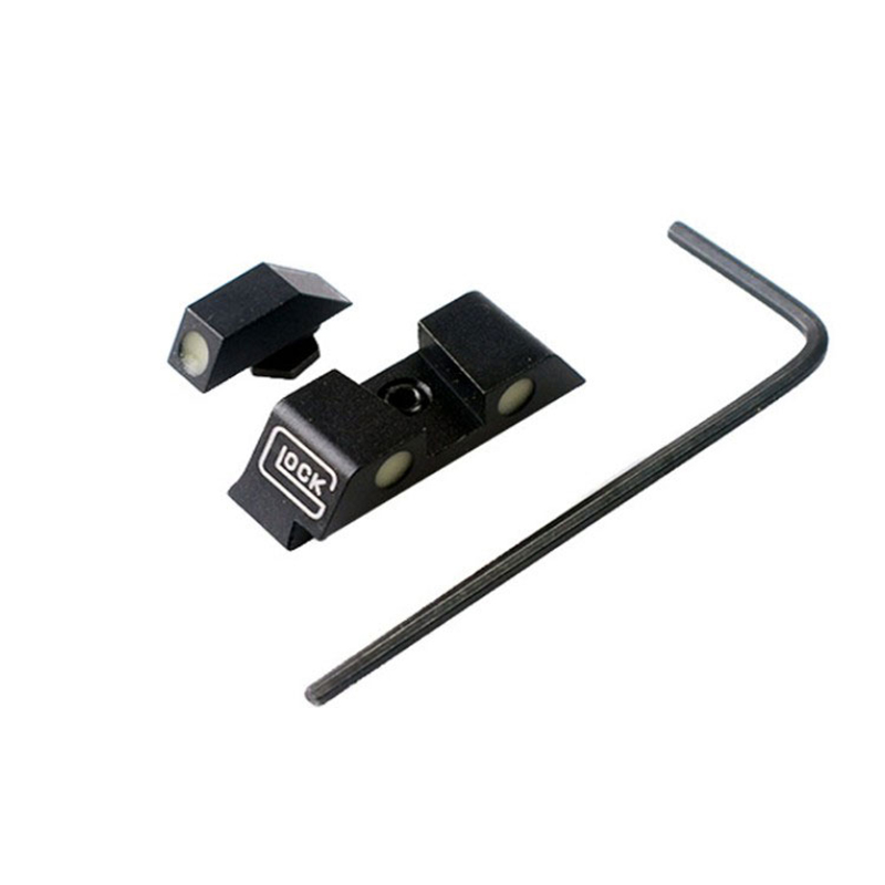 Taktis Berburu Pistol Pistol Glow in the Dark Night Sights Green Dot Front and Rear Sight Set Glock 17 19 Glock Night Sights