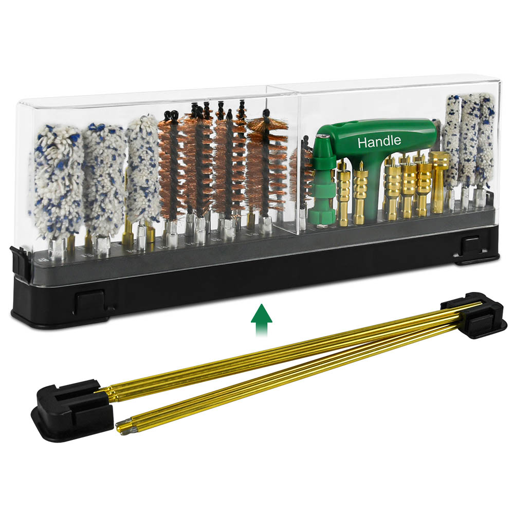 Universal Gun Cleaning Kit Aksesoris Profesional Universal Supplies Kanggo Kabeh Guns Cleaning Kit Kanthi casing plastik transparent