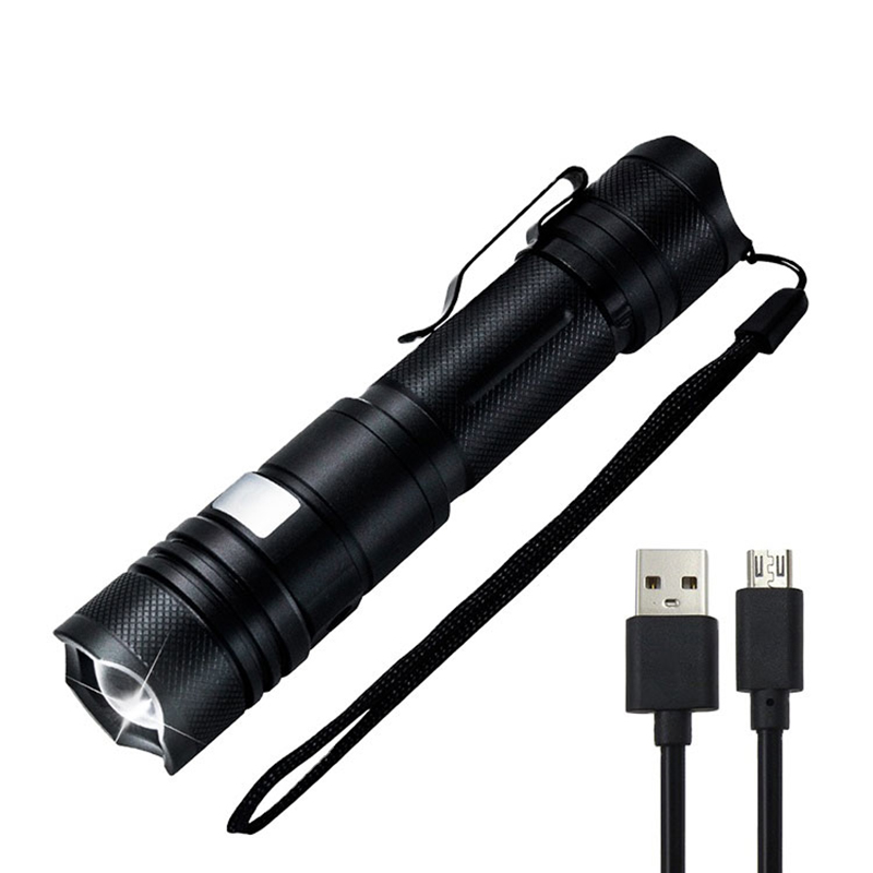 Usb Rechargeable LED Waterproof Zoom Senter